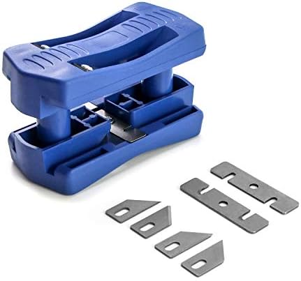 QWORK Edge Banding Trimmer, Tail Trimmer, Handle Edge Trimmer, Woodworking Tools Edge End Cutter Set with Carbon Steel Blades, Width 15-40mm