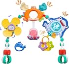 Foto di Neuytiky Arco Passeggino, Gioco Passeggino Neonato, Arco da Viaggio per Culla con Sonaglio, Regolabile e Pieghevole, Giocattoli Sensoriali per Buttafuori, seggiolino Auto (Arancia)