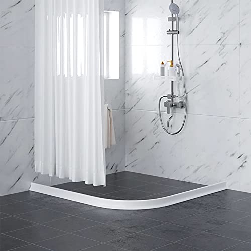 Shower Threshold Water Dam, Twsoul 78 Inch Collapsible Silicone Bathroom Water Stopper Barrier, Dry And Wet Separation Bendable Strip, Sink Water Splash Guard #TOP6