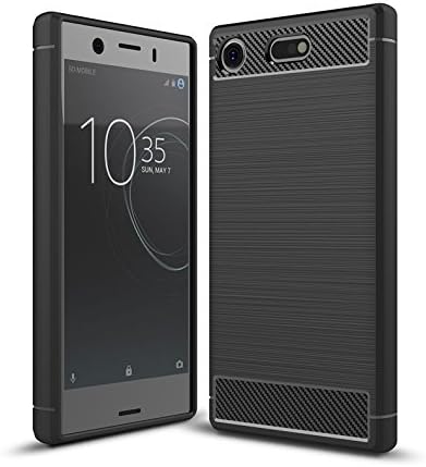 Case Compatible with Sony Xperia XZ1 Compact Case, Carbon Fiber Pattern Shock Absorption Slim case Compatible with Sony Xperia XZ1 Compact (2017) (Black)