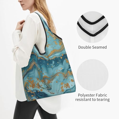 Sacs de courses pliables Azurite pour vos march&eacute;s et sorties - 2