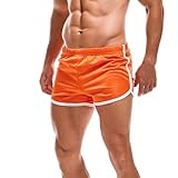 Waghaw Mens Mesh Athletic Shorts 3 Inch Breathable Quick Dry Soft Workout Running Shorts for Men Large 1970s Shorts Gym Shorts Men Gay 1970s Shorts Men Shorts 80s Workout Short Men 80s (Orange,XL) 