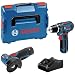 Produktbild Bosch Professional 12V System Combo Kit: Winkelschleifer GSR 12V-15 + Bohrschrauber GWS 12V-76 (inkl. 2x 2.0Ah Akku, Ladegerät GAL 12V-40, L-BOXX)