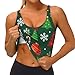 Women Girls Comfort Fit U-Shaped Back Yoga Bra Removable Merry Christmas Tree Bell Candy Green Athletic Tank Tops with Pads Quick Dry Outfit for Running Gym