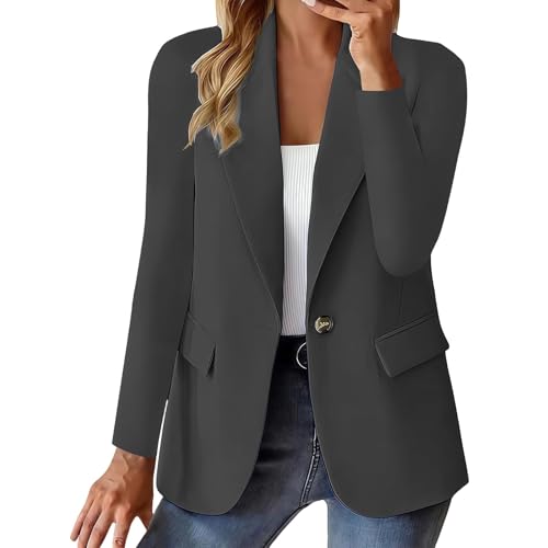 Blazer léger ouvert pour femme avec poches et manches longues