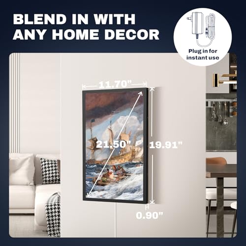 Image of 21.5 inch Large Digital Picture Frame Touchscreen, 32GB, WiFi Wall-Mount Frame for Home /Business, 1920x1080 FHD, Share via App, Email, USB & Micro SD, Remote Included, Black