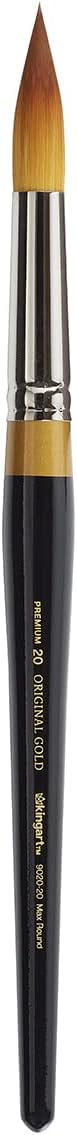 KingArt Original Gold 9020 Series, Premium Artist Brush, Golden TAKLON MAX Round-Size: 20