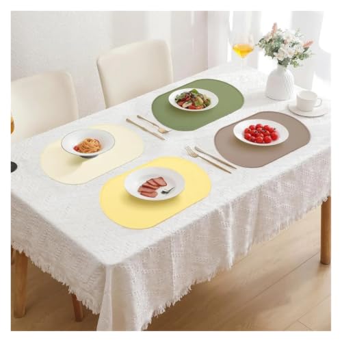 Set de table en silicone beige réutilisable et imperméable lavable - 8