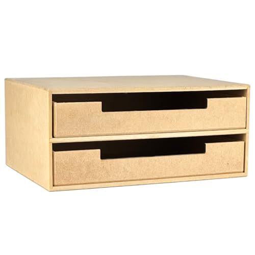 Organizador De Folhas A4 Documentos Material Escritorio Suporte de Monitor 2 Gavetas Mdf (FRENTE)