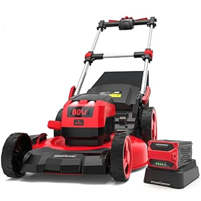 PowerSmart 80V MAX 21-Inch Brushless Self-Propelled Lawn Mower, 3-in-1 Mowing Function with 6.0Ah Battery and Charger