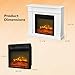 ROVSUN 32'' Electric Fireplace with Mantel, Freestanding Heater w/Remote, Timer, 6 Realistic Flame & Adjustable Temperature for Home Bedroom Living Room Indoor, 1400W
