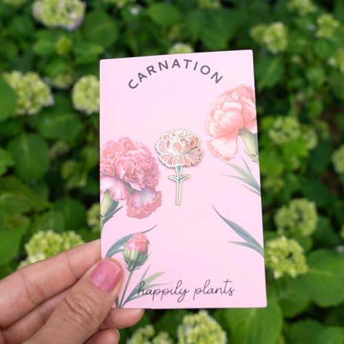 Image of Pink Carnation Flower Lapel Pin, Small