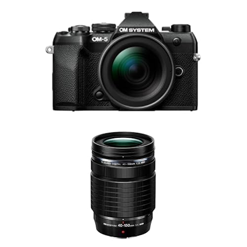 Image of Bundle of OM SYSTEM OM-5 Mark II BLK w /M.ZUIKO Digital ED 12-45mm F4.0 PRO KIT Compact Light Weight Weather Sealed 4K Video Camera Best for Outdoor Travel + M.Zuiko Digital ED 40-150mm F4.0 PRO