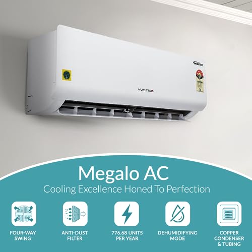 Image of Amstrad 1.5 Ton 5 Star Inverter Split AC (Copper, 4 Way Swing, HD Filter, 2023 Model, AMS205CMI, White)