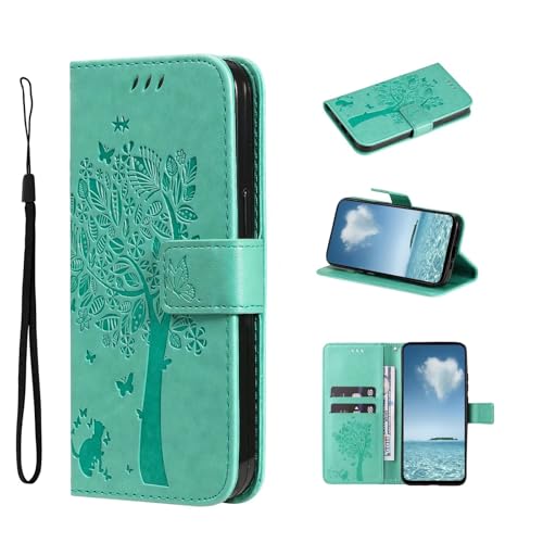 Coque Xiaomi Poco F6 étui portefeuille relief papillon vert