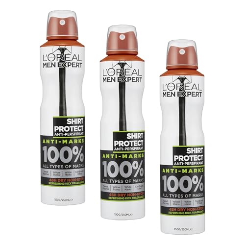 L'Oreal Paris Men Expert Men Expert Shirt Protect Anti-Perspirant Deodorant, 250 ml (Pack of 3)