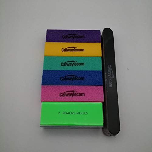 Nail Files and Buffers Calwaylecom Professional Manicure Tools Kit for Nail Grinding Polishing Nail Buffer Block for Nail Art Gel Suit for Home and Salons Use 12PCS in one box