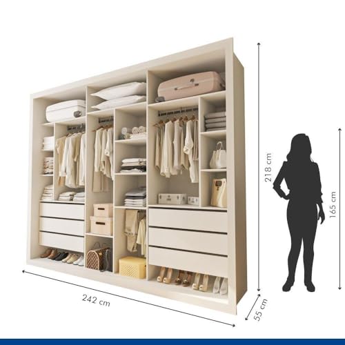 Módulo Closet Casal 6 Gavetas Itália Minastex Branco