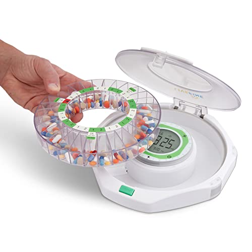 Livefine 28-Day Automatic Pill Dispenser Frosted Lid With Upgraded Lcd Display And Key Lock, Sound & Light For Prescriptions, Medication, Vitamins, Supplements & More #TOP7