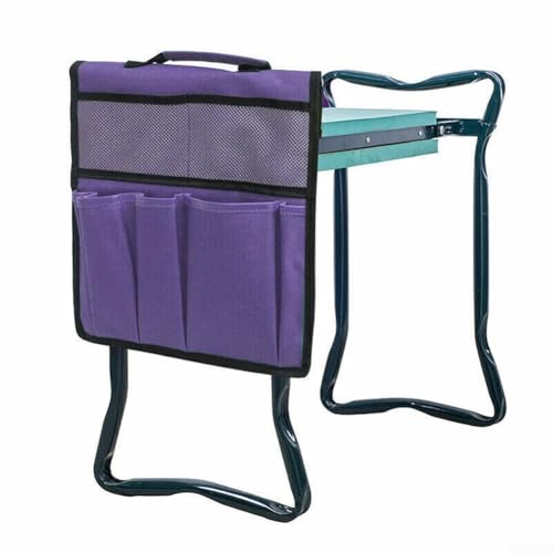 Bolsa de ferramentas de jardim resistente com alça, bolsa de armazenamento portátil para itens essenciais de jardinagem, bolsa de tecido Oxford 600D com vários bolsos, verde (roxo)