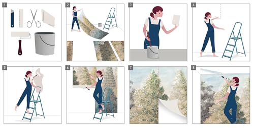 Komar 167-DV3 Vlies Fototapete TAUTROPFEN-300 x 250 cm-Tapete, Wand Dekoration, Wassertropfen, Blume, Natur-167-DV3, bunt, 300 x 250 cm (Breite x Höhe)