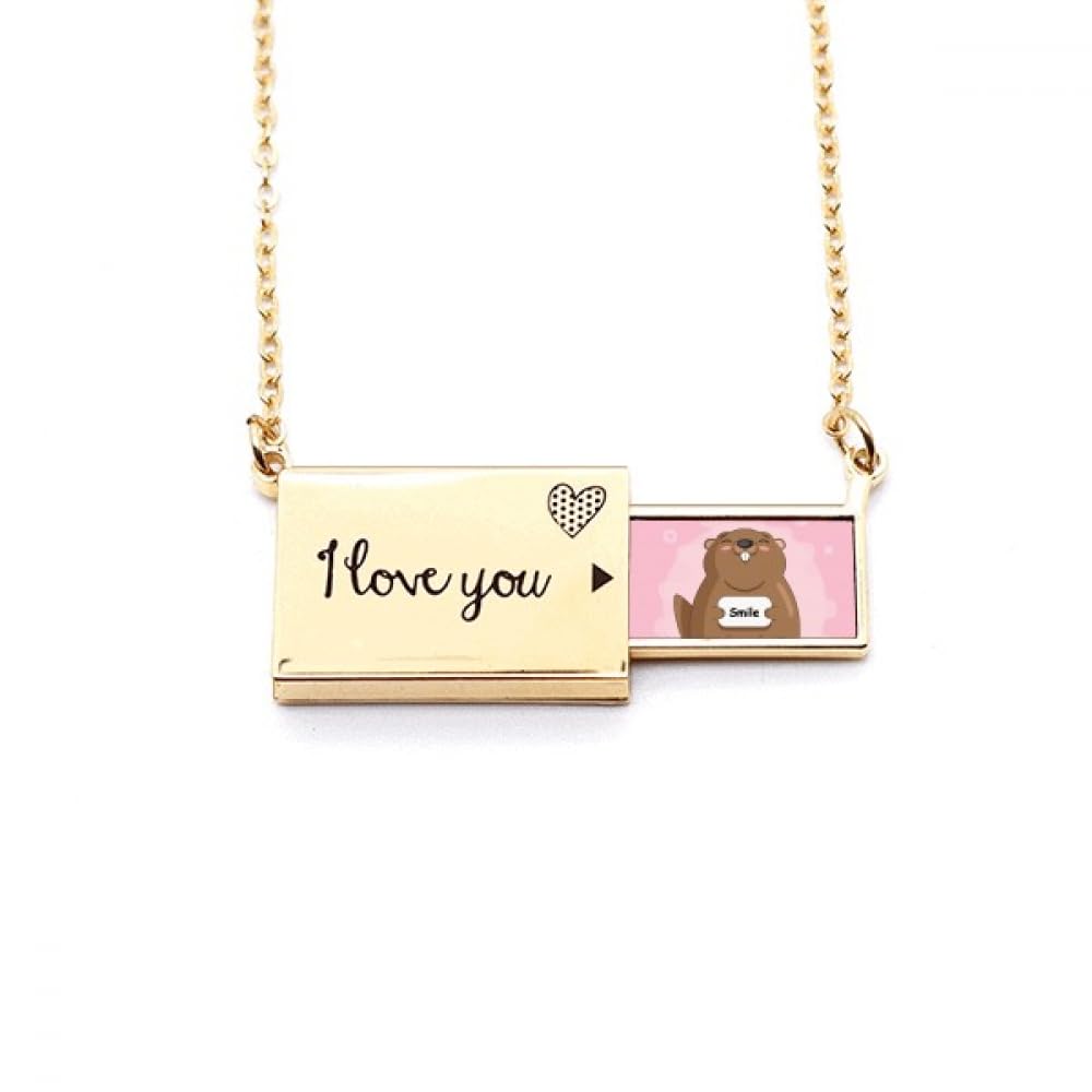 Happy Groundhog Day USA America Canada Festival Letter Envelope Necklace Pendant Jewelry