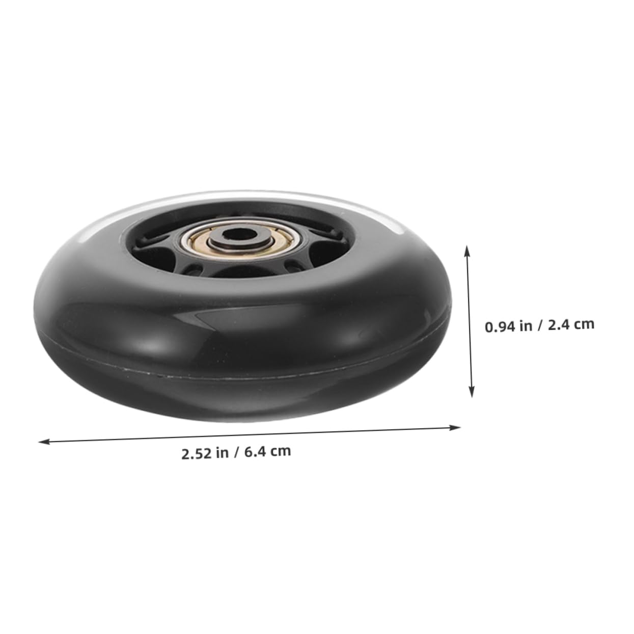 BESPORTBLE Replacement Wheel Set 2.5 Inch Pu Silent Roller Skates Furniture Scooter Wheels