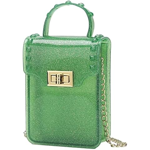 Jelly Crossbody Cell Phone wallets Shoulder Purses Handbag for Women Teen Girls, Green Cover