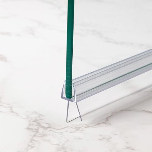 DOPPOSO Duschdichtung 2 x 100 cm Ersatzdichtung für 4mm/ 5mm/6mm Duschkabinen Badewanne mit verlängerten Gummilippen Glastür Duschdichtung Glasdicke