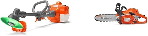 Miniatura 6 de Husqvarna 585729102 223L recortadora de juguete, gris y soplador de plástico de juguete de hojas 589746401, grisnaranja y cortacésped de juguete