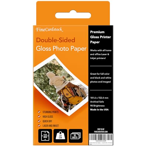 4" x 6" Photo Paper, Glossy, 50 Sheets