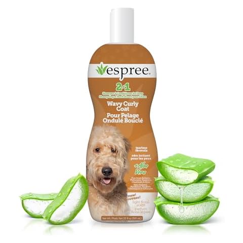 Espree Wavy Curly Coat Shampoo & Conditioner, Curl Detangling Shampoo, Perfect for Goldendoodles & Poodles, Formulated with Aloe Vera, Sulfate-Free, Paraben-Free, Harsh Chemical and Dye-Free, 20oz Cover