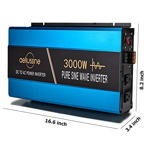 Aeliussine 3000 Watt Pure Sine Wave Inverter 24 Volt Dc To Ac 110V 120V With Led Display And Remote Switch Power Inverter For Car Off Grid Solar Power System (3000W24V Led) #TOP3