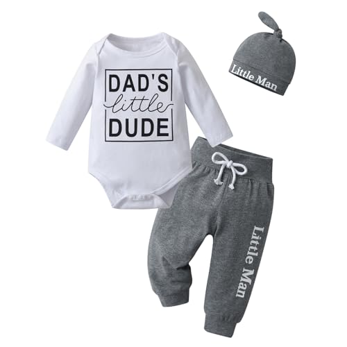 Image of KuKitty Newborn Infant Baby Boy Clothes Long Sleeve Romper + Pants + Hat 3PCS Outfits Set