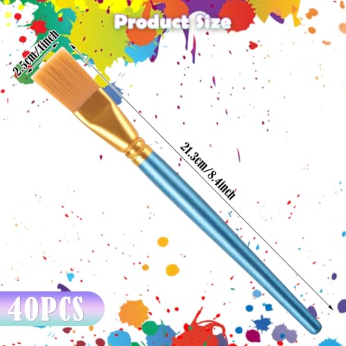 Acrux7 40 Pcs Paint Brushes 1 Inch Flat Nylon Brush Bulk by Acrux7 - Used condition - Image 2