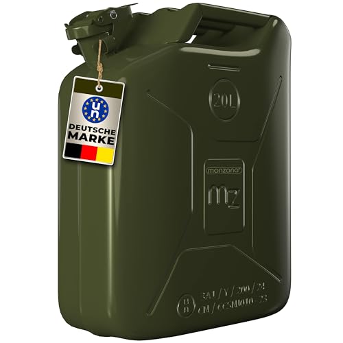 MONZANA® Jerrican essence 20L métal homologation ONU transport liquides diesel essence voiture huile moto bidon goupille eau récipient étanche carburant