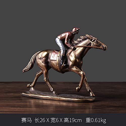 WYHP European Nostalgia Racing Resin Crafts Ornaments Knight Office Decoration European Style Race (Color : Horse racing)