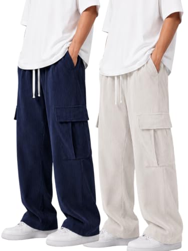 Image of GRECIILOOKS Cargo Joggers for Men - Cotton Loose Fit Utility Pants with 4 Pockets | Durable Outdoor & Hiking Trousers (Available in Plus Size)