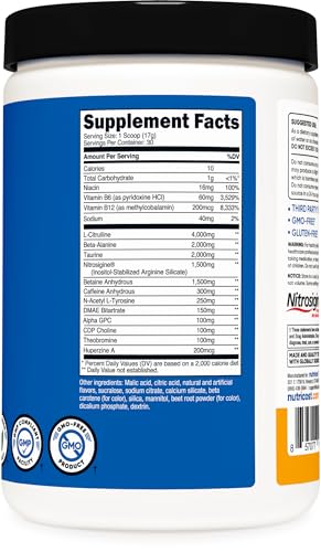 Image of Nutricost Pre-X Extreme Pre-Workout Powder Complex (Peach Mango) 30 Serv