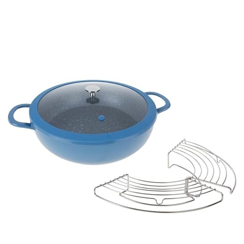 Curtis Stone 4.5-Quart Cast Aluminum Multi-Pan w/Lid & Multi-Use Rack 777-973 (Renewed)