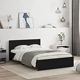 Rantry Canapé con cabecero negro de 135 x 190 cm, cama con marco, marco para salón o dormitorio