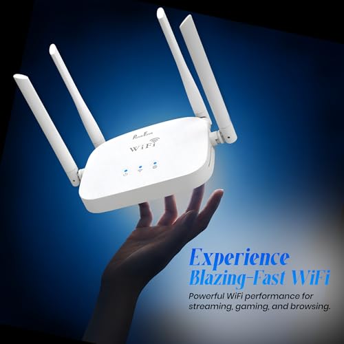 Image of PunnkFunnk WT-14 WiFi Router |300M High Speed Wireless Router for Home & Office | Four high gain Antennas | IPv6 Compatible | Stable Internet Connection | Wide Coverage WiFi Router | Easy Setup