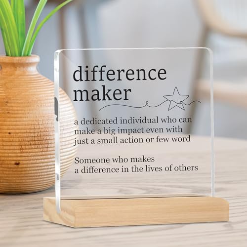Image of Giftplease Mentor Plaque with Wooden Stand Personalized Gift for Mentor, Coach, Teacher, Appreciation Keepsake, Clear Desk Decor, Inspirational Thank You Gift, Office Table Display MP 80