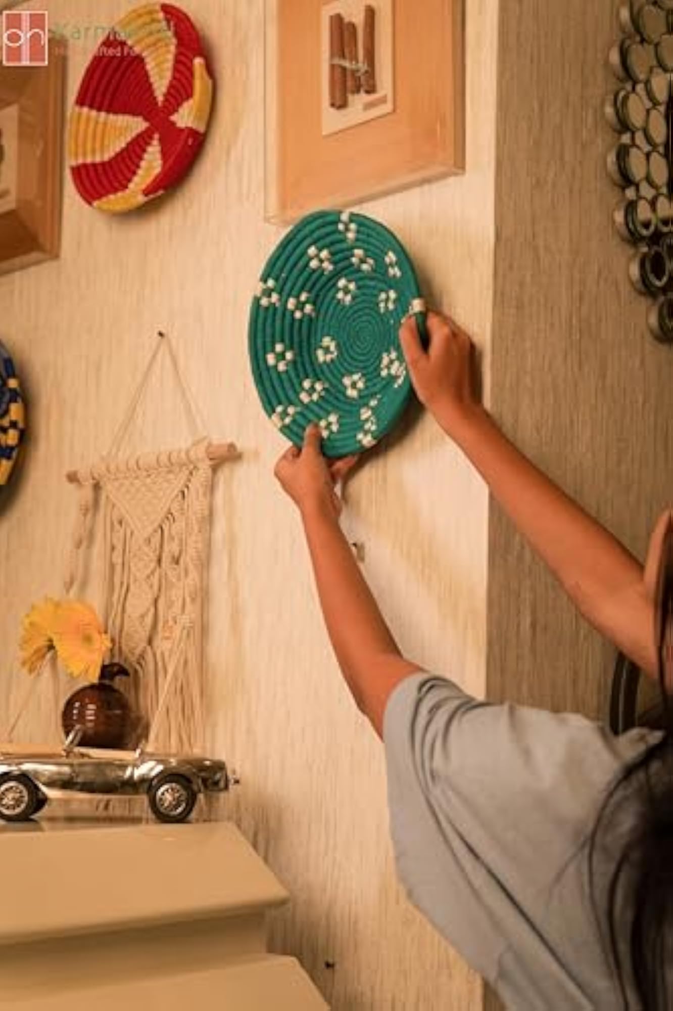 Multifunctional Table Top Basket, Boho Room Decor