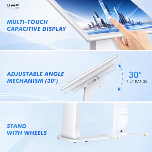 Image of Touch-Screen Self Service Kiosk, 43 Inch Interactive Digital Display Stand with Pedestal Base, Digital Signage,FHD Information Kiosk,Applicable for Content Query and Information Publishing
