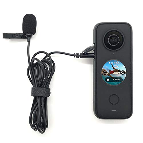 Hensych Micro Lav de type C avec clip de 1,5 m pour appareil photo Insta360 ONE X2, microphone d'enregistrement haute fidélité, qualité sonore Hi-Fi, Plug and Play