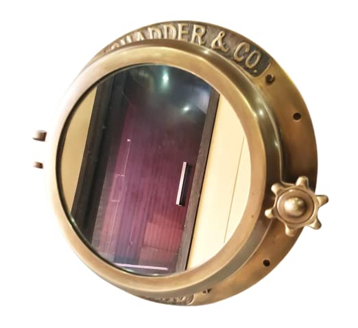 Miroir rond marron antique Better Buy Handicraft 40 cm pour salon