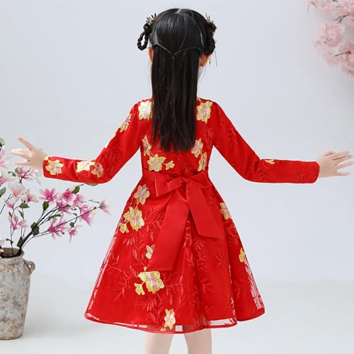 Toddler Girls Tang Suit Dresses Chinese Traditional New Year Princess Dresses Embroidery Cute Outfits for Girls4