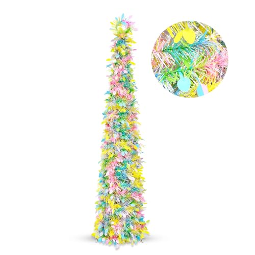 Árboles de Pascua artificiales de 150 cm extensibles estilo lápiz para el hogar 8