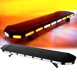 ZAWAYINE Safety Flashing 108 LED Amber White Emergency Light Bar - 47'' Strobe Beacon Warn Has Memory Function Truck Waterproof for Pickup Truck Construction Vehicles Tow Snow Plows and Vehicles